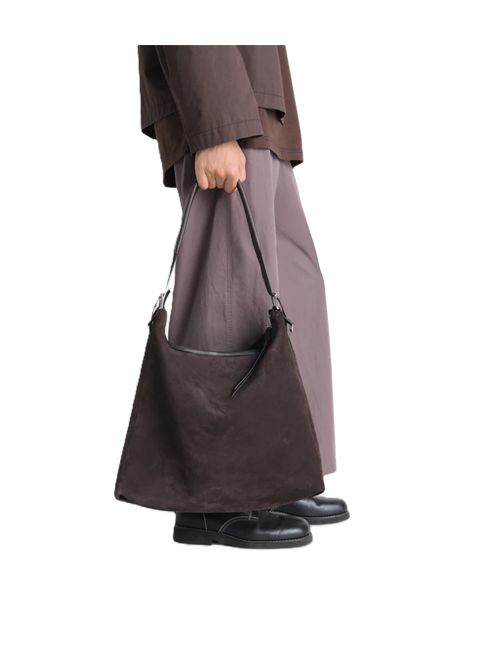 BELTED HOBO BAG IN SUEDE LEATHERSuede Leather Lemaire | BG0189 LL0125BR007 EBONYBROWN